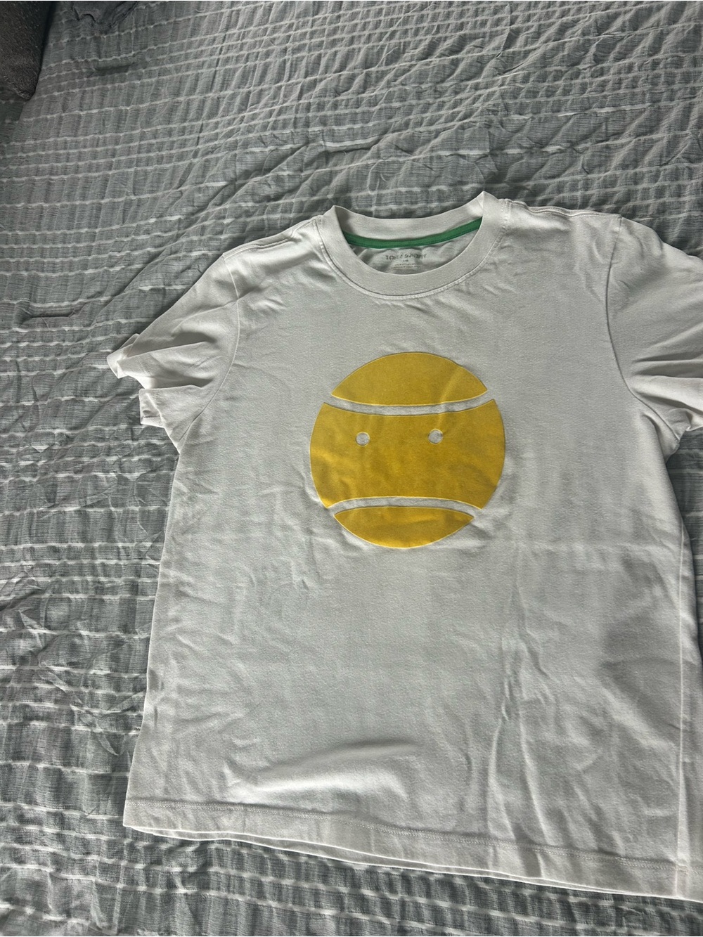 Tory Burch White T-Shirt with Yellow Graphic - Picture 2 of 4